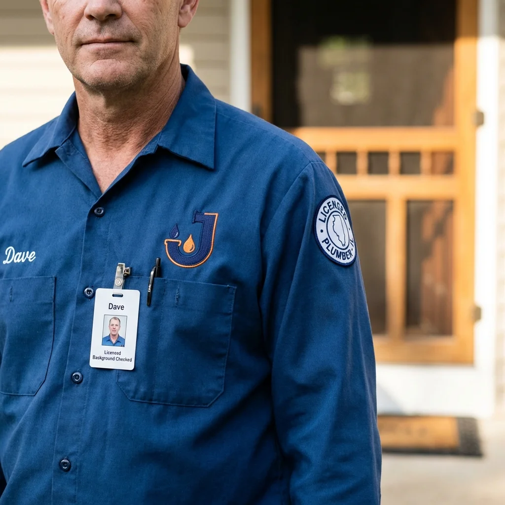 Licensed plumber showing ID badge in Seeley Lake, MT