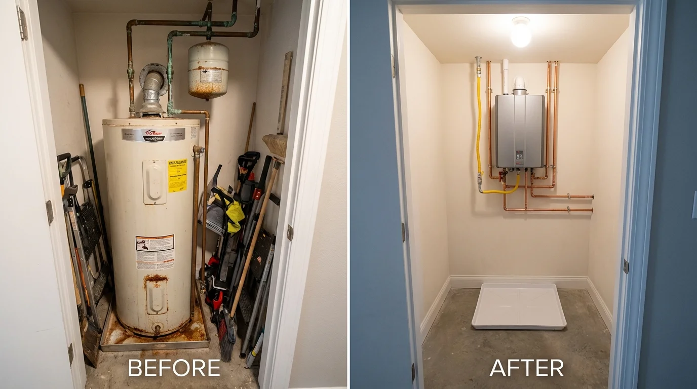 Tank water heater versus wall-mounted tankless unit comparison for Seeley Lake, MT homeowners